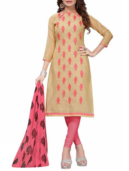 embroidered unstitched churidaar suit - 15416903 - Very Small Image - 1