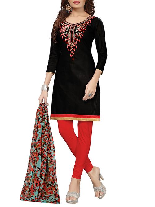 embroidered unstitched churidaar suit - 15416905 - Very Small Image - 1