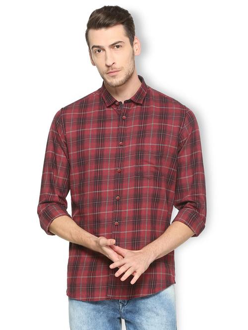 red cotton casual shirt - 15417100 - Very Small Image - 1