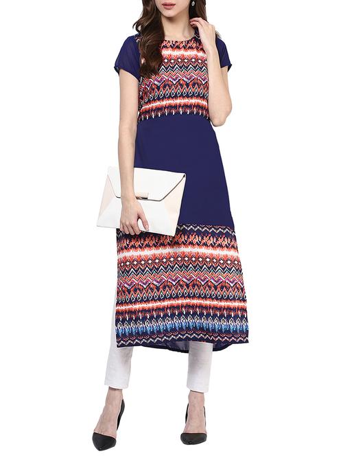 straight printed kurta - 15417180 - Very Small Image - 1