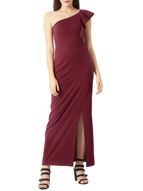 single shoulder side slit dress - 15417296 - Very Small Image - 1