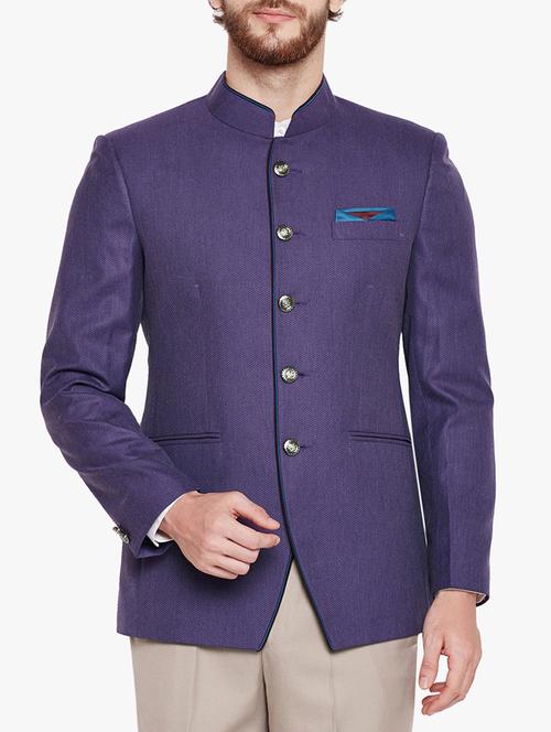 purple cotton casual blazer - 15417706 - Very Small Image - 1
