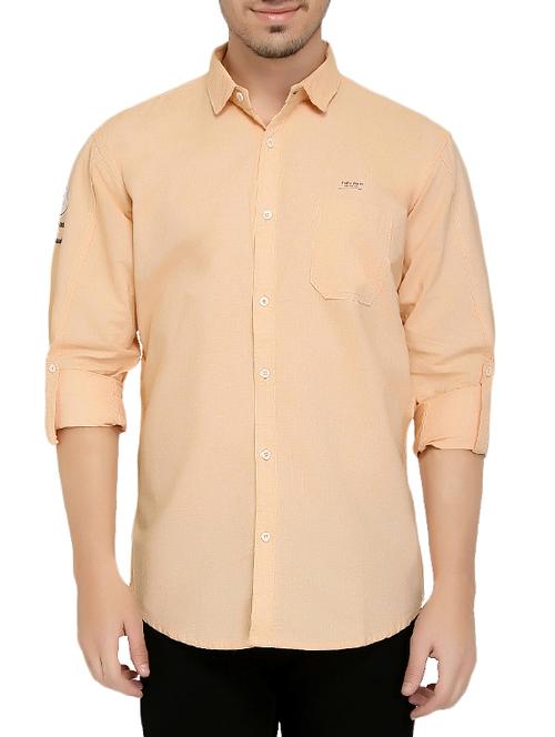 orange cotton casual shirt - 15417800 - Very Small Image - 1