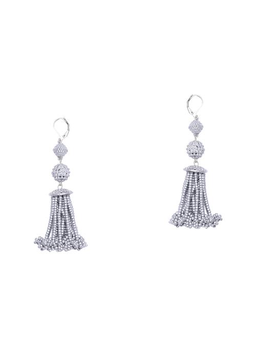 silver metal drop earring - 15417987 - Very Small Image - 1