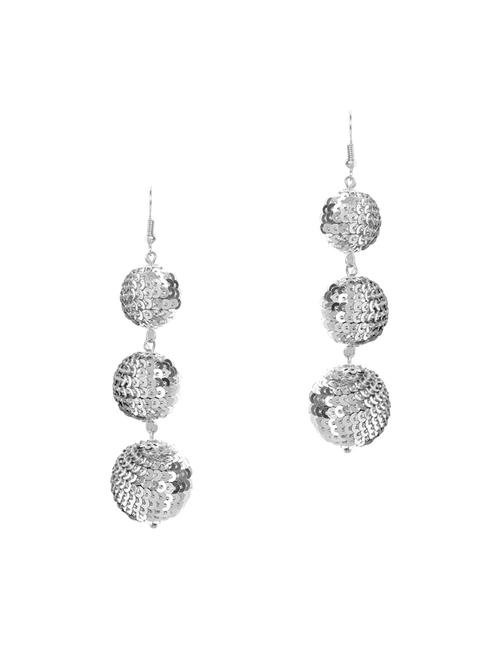 silver metal drop earring - 15417992 - Very Small Image - 1