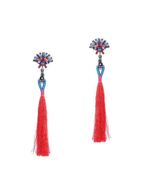 red metal drop earring - 15418015 - Very Small Image - 1