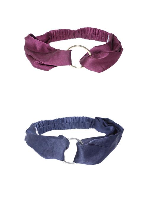 blueberry set of 2 blue and pink satin headwrap - 15418027 - Very Small Image - 1
