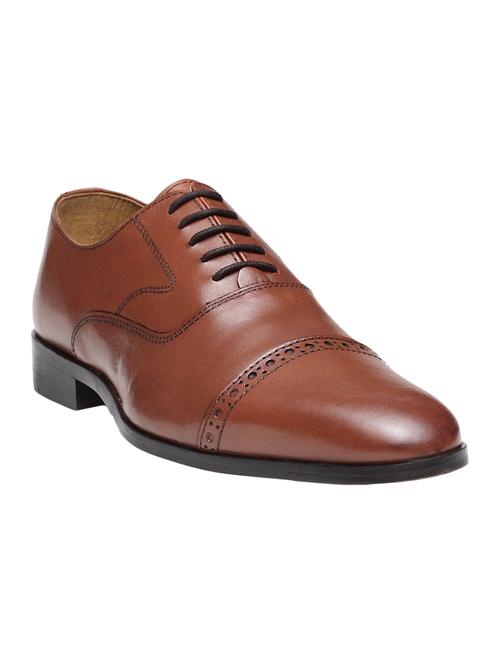 tan leather lace-up oxfords - 15418211 - Very Small Image - 1
