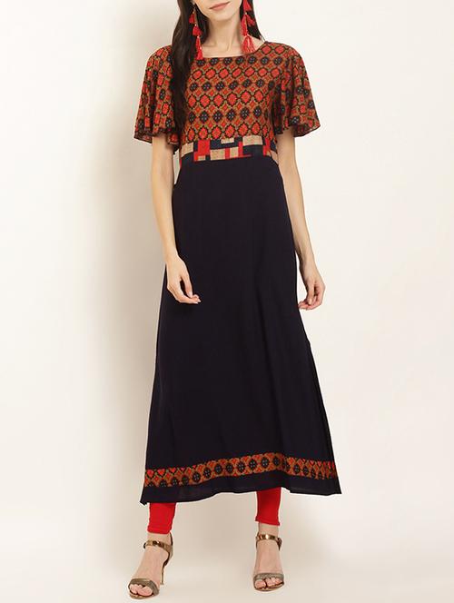 a-line printed kurta - 15418395 - Very Small Image - 1