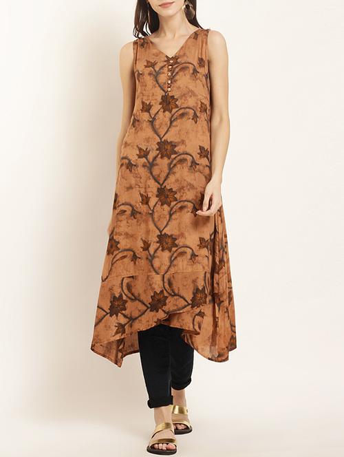 asymmetric printed kurta - 15418404 - Very Small Image - 1