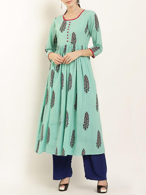flared printed kurta - 15418406 - Very Small Image - 1