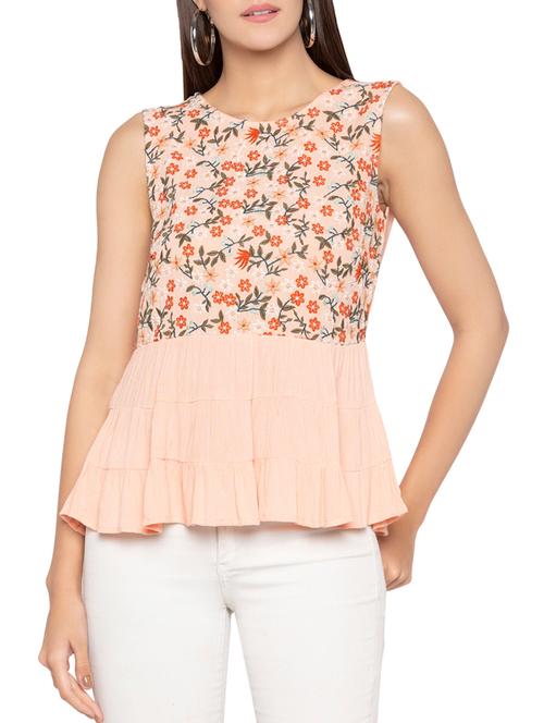 embroidered sleeveless tiered top - 15419186 - Very Small Image - 1