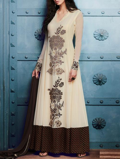 embroidered semi-stitched suit - 15419317 - Very Small Image - 1