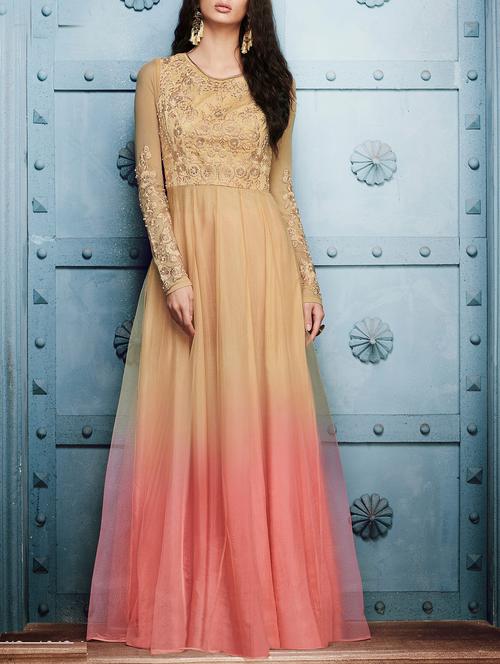 embroidered semi-stitched suit - 15419325 - Very Small Image - 1