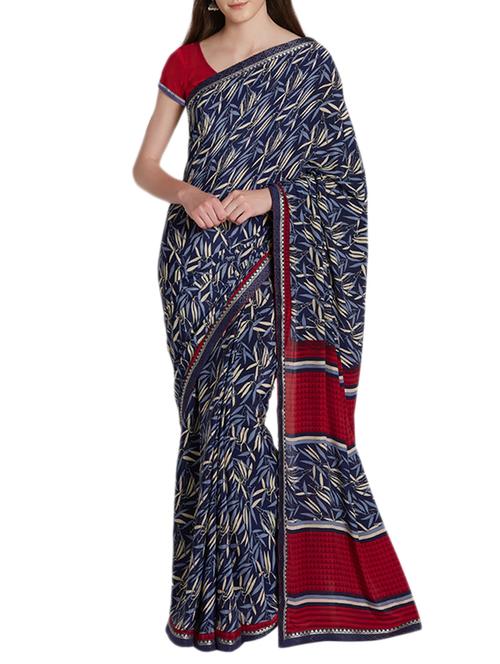 leaf printed saree - 15419473 - Very Small Image - 1