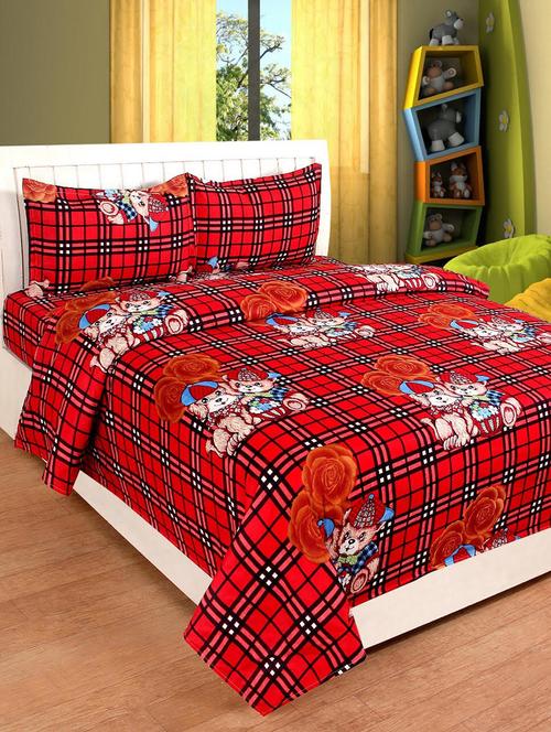 cotton double bedsheet with 2 pillow covers - 15419733 - Very Small Image - 1