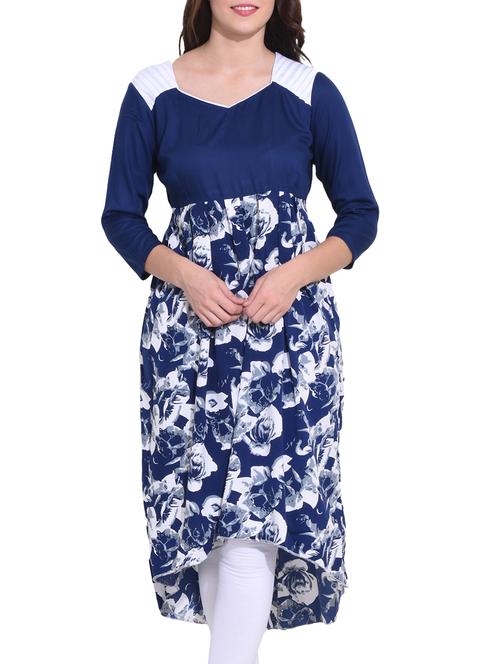 high low floral kurta - 15419766 - Very Small Image - 1