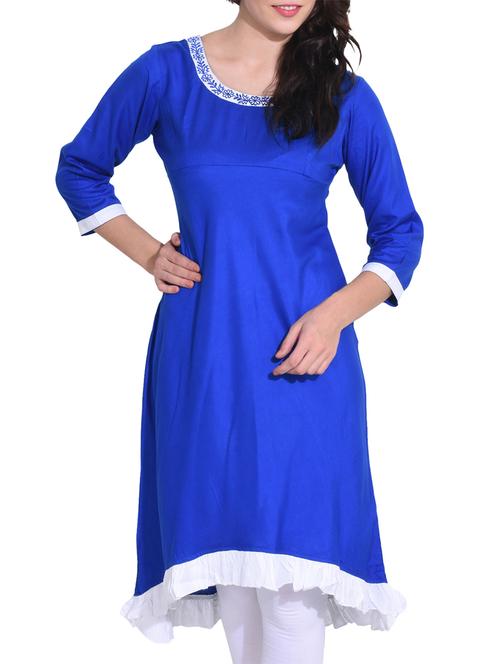 high low embroidered kurta - 15419783 - Very Small Image - 1