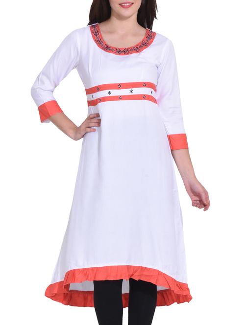 high low embroidered kurtav - 15419789 - Very Small Image - 1