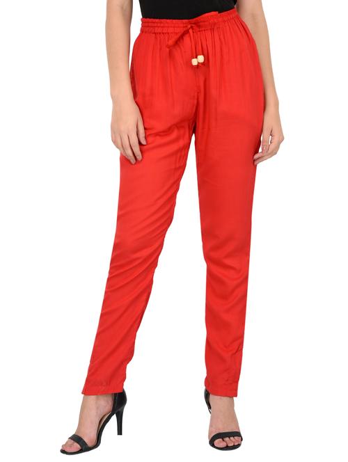 draw-string waist solid trouser - 15420504 - Very Small Image - 1