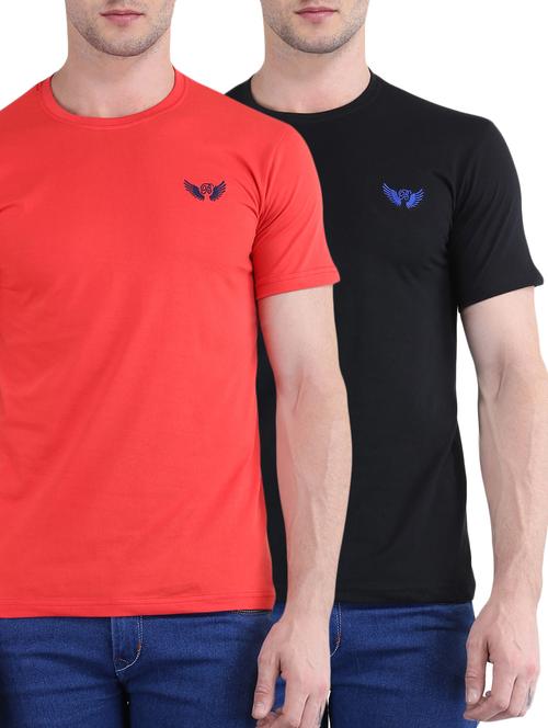 multi colored cotton combos t-shirt (set of 2) - 15420869 - Very Small Image - 1
