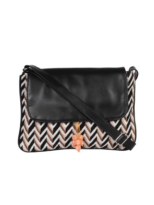 black leatherette (pu) sling bag - 15421001 - Very Small Image - 1