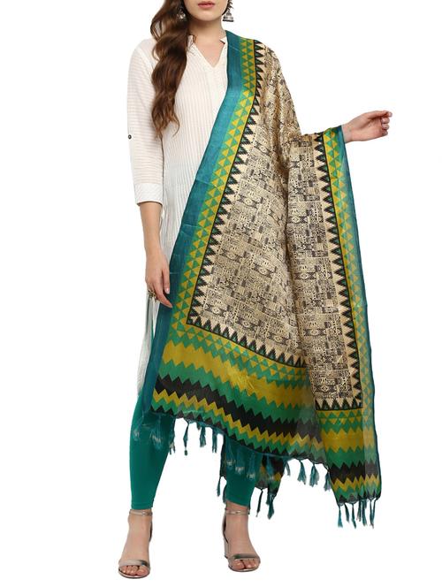 multi colored khadi dupatta - 15421106 - Very Small Image - 1