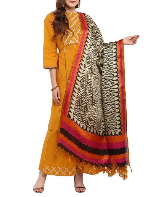 multi colored khadi dupatta - 15421114 - Very Small Image - 1