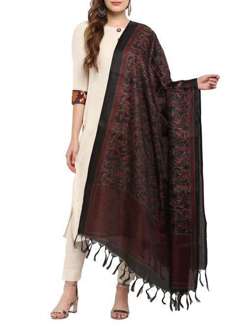 black khadi dupatta - 15421131 - Very Small Image - 1