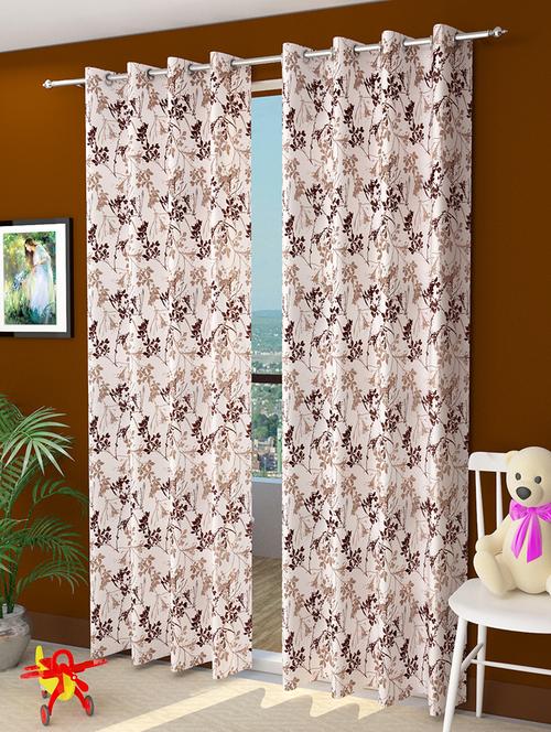 set of 2 polyester eyelet window curtains - 5 ft - 15421416 - Very Small Image - 1