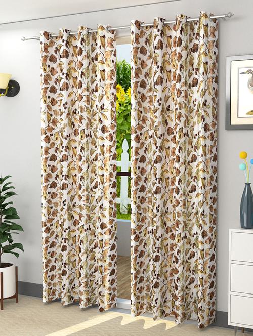 set of 2 polyester eyelet window curtains - 5 ft - 15421424 - Very Small Image - 1