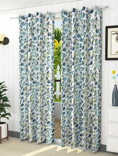 set of 2 polyester eyelet window curtains - 5 ft - 15421426 - Very Small Image - 1