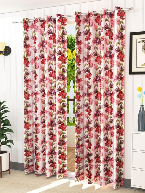 set of 2 polyester eyelet window curtains - 5 ft - 15421429 - Very Small Image - 1
