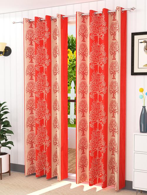 set of 2 polyester eyelet window curtains - 5 ft - 15421436 - Very Small Image - 1
