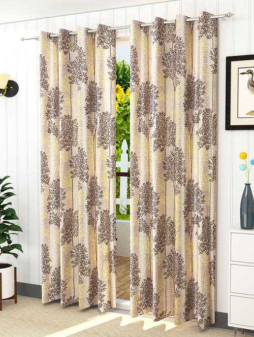 set of 2 polyester eyelet window curtains - 5 ft - 15421437 - Very Small Image - 1