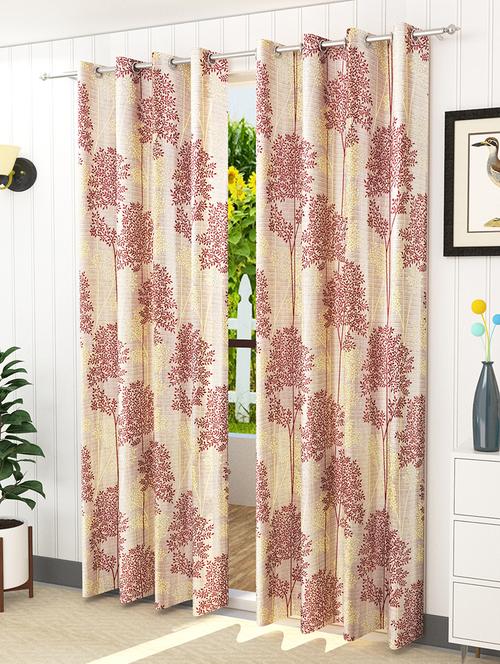 set of 2 polyester eyelet window curtains - 5 ft - 15421438 - Very Small Image - 1
