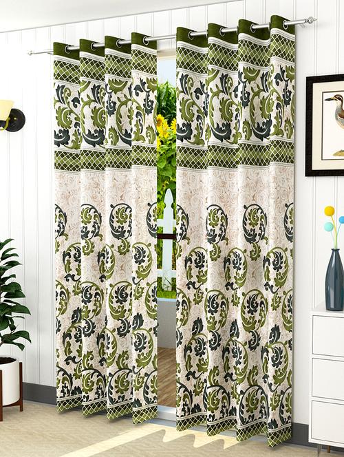 set of 2 polyester eyelet window curtains - 7 ft - 15421444 - Very Small Image - 1