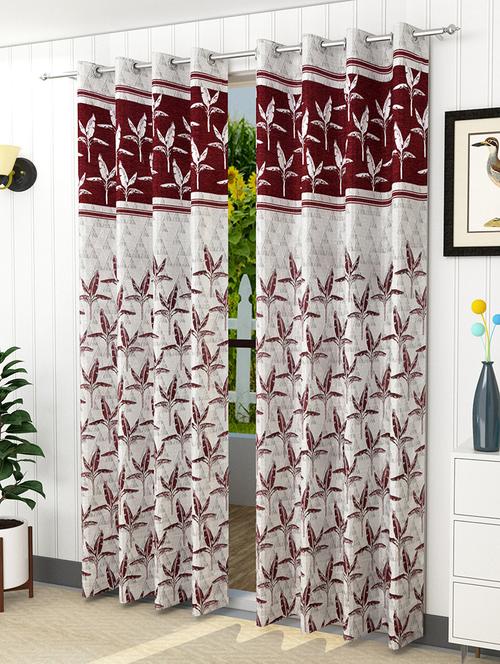 set of 2 polyester eyelet window curtains - 7 ft - 15421451 - Very Small Image - 1