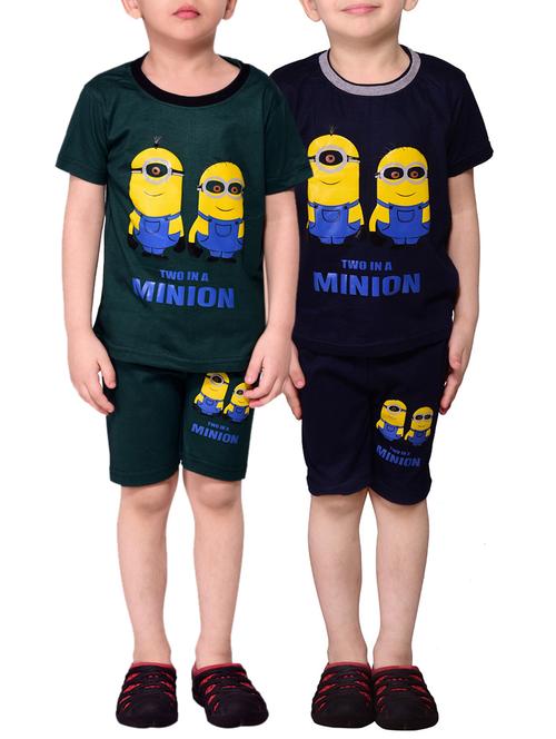 set of 2 multi colored cotton shorts set - 15421475 - Very Small Image - 1