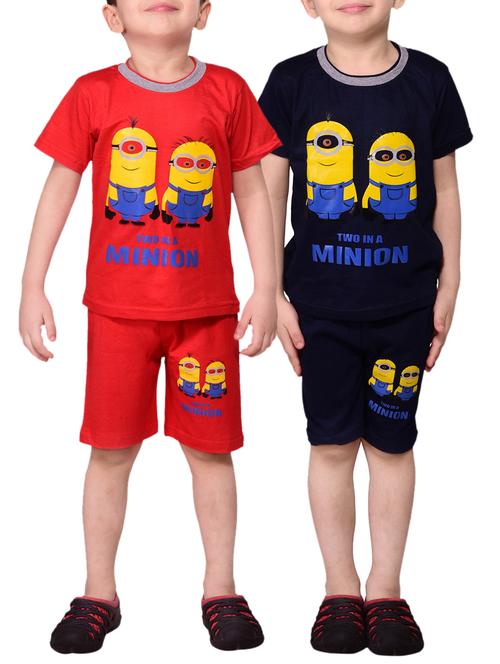 set of 2 multi colored cotton shorts set - 15421476 - Very Small Image - 1