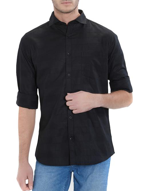 black cotton casual shirt - 15421489 - Very Small Image - 1