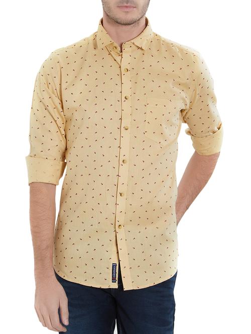 yellow cotton casual shirt - 15421497 - Very Small Image - 1
