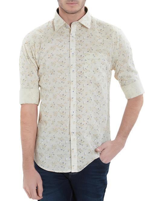 yellow cotton casual shirt - 15421500 - Very Small Image - 1