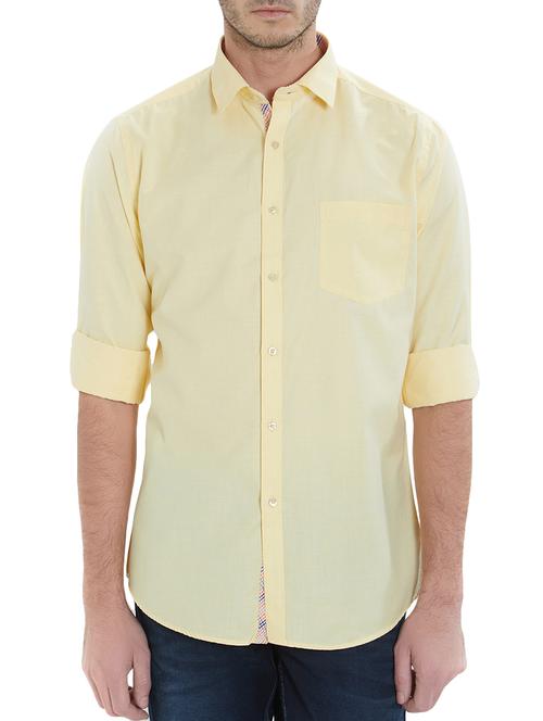 yellow cotton blend casual shirt - 15421527 - Very Small Image - 1