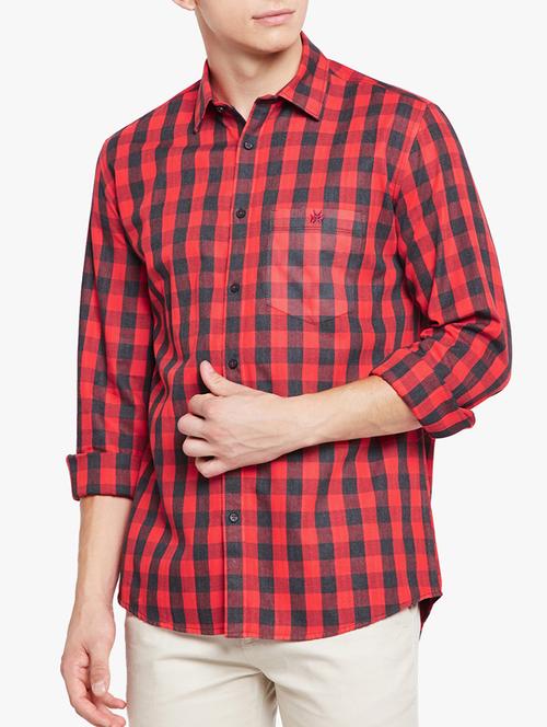 red cotton casual shirt - 15421731 - Very Small Image - 1