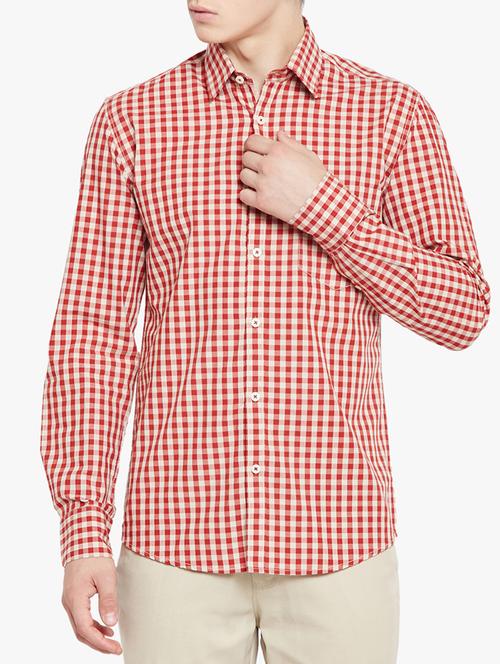 red cotton casual shirt - 15421738 - Very Small Image - 1