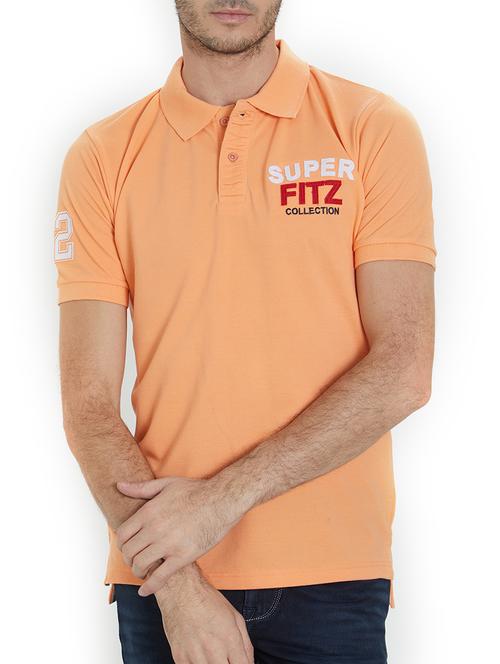 orange solid polo t-shirt - 15421751 - Very Small Image - 1