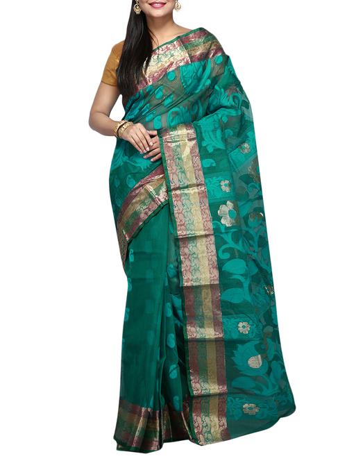 floral jacquard weave handloom saree - 15426287 - Very Small Image - 1