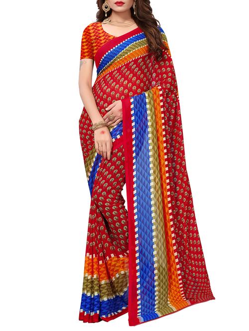 ditsy floral printed saree with blouse - 15426668 - Very Small Image - 1