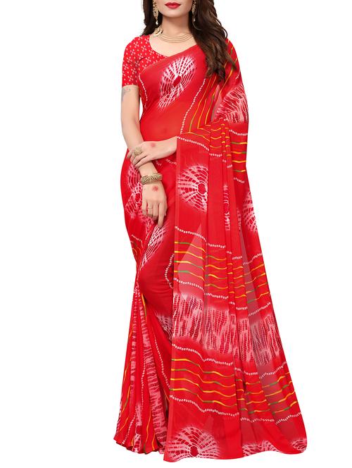 shibori printed saree with blouse - 15426690 - Very Small Image - 1